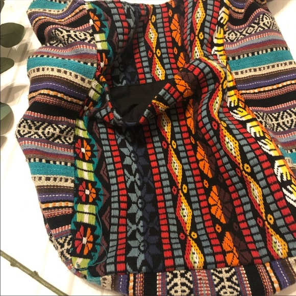 Boho Tribal Pouch Sling Tote Bag w Side Pockets. - Picture 5 of 7